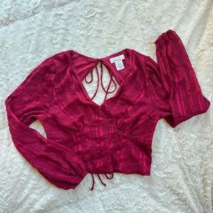 URBAN Romantics Tie-Back Long Sleeve Blouse